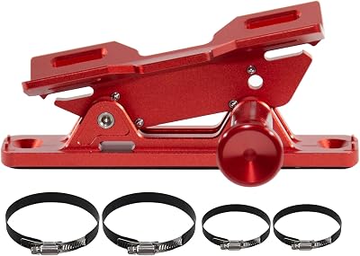 Quick Release Fire Extinguisher Mount - Aluminum Adjustable UTV Roll Bar Fire Extinguisher Holder Mounting Bracket Compatible with Jeep Wrangler TJ JK JL JKU Polaris RZR Ranger Can-Am X3, Red