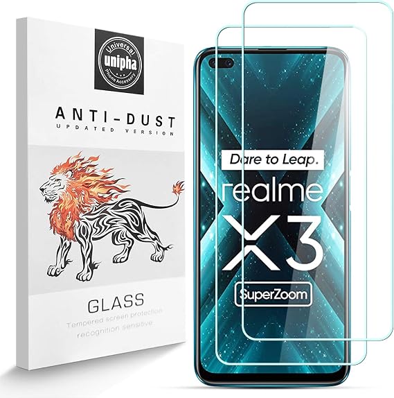 Screen Protector for Realme X3 SuperZoom [2 Pack], 9H Hardness Tempered Glass, 2.5D High Definition Film, Bubble Free, Screen Protector Compatible with Realme X3 SuperZoom