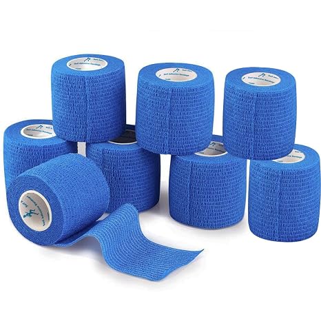 ANAMPION Self-Adhesive Football Sock Tape 5cmx4.5m(Blue,8 Rolls)