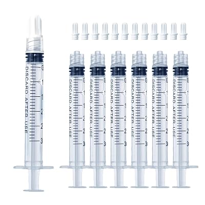 3mL Luer Lock Syringe No Needle - Sterile, Individually Wrapped - Pack of 100, Accurate Liquid Measurement, Leak-Proof Design