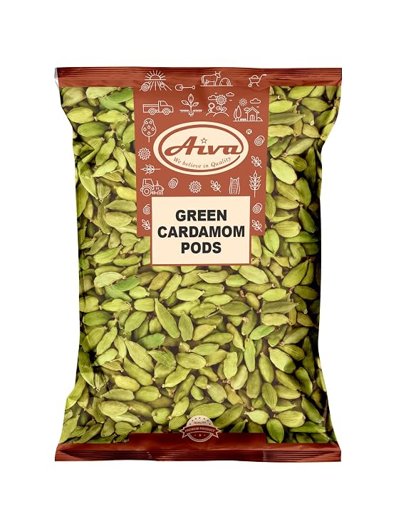 Aiva GREEN CARDAMOM PODS | Whole Cardamom | Elaichi Pods - 3.5 OZ (100GM)