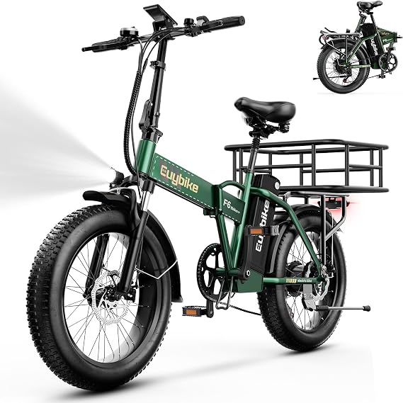 Foldable Electric Bike for Adults, 30MPH, 48V 20Ah Removable Battery up to 80Miles, 20 Fat Tire Peak 1000W Motor Dirt Ebike Adult Electric Bicycle for City Commute Beach Mountain Adventurous E Bike