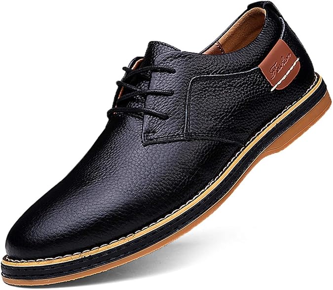 TSIODFO Men's Dress Shoes Black Brown Genuine Cow Leather Oxfords Business Casual Shoes