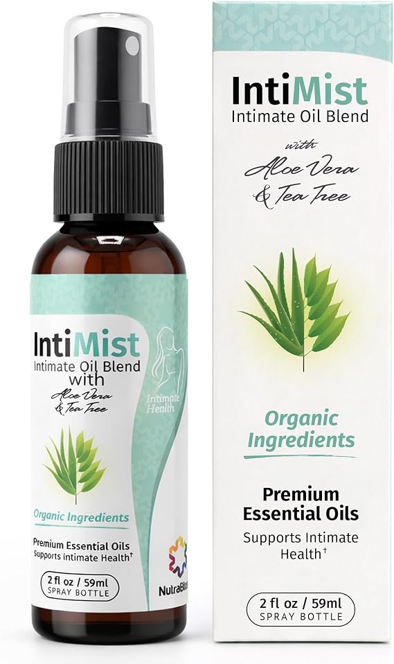 NutraBlast Intimist Intimate Deodorant Essential Oils Spray, 2 fl oz | All Natural Feminine Blend for Women, Works Well for Dryness, Odor, Itching and Burning
