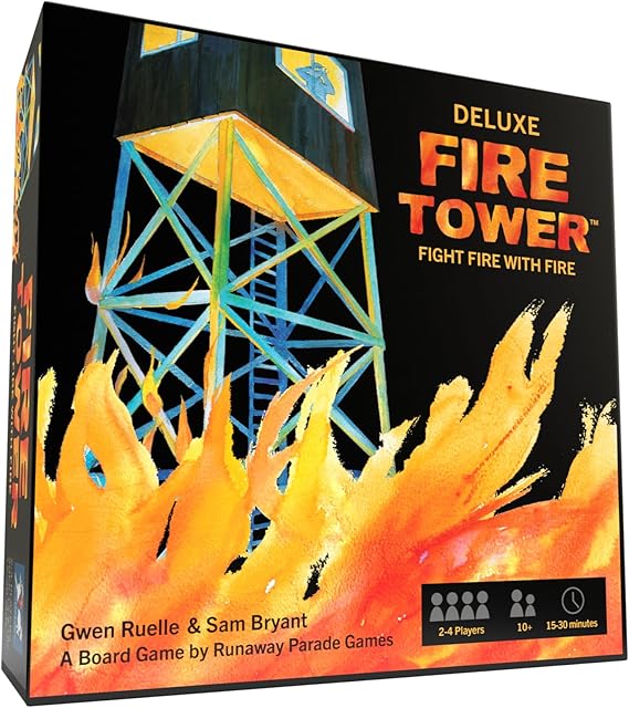 Runaway Parade Games Fire Tower Board Game Deluxe Edition | Fight Fire with Fire in This Fast-paced, Competitive Strategy Game | Easy to Learn | 10+ | 15-30 min
