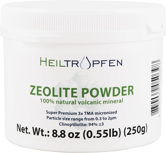Zeolite Powder | 3X Activated | 0.55 Pound 250g | Ultra FINE Less-Than 2 m | Clinoptilolite 94+-3% | Natural Mineral Dust | Heiltropfen