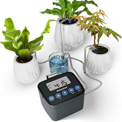 Automatic Watering System for Potted Plants, Drip Irrigation Kit System, Plant Self Watering Devices for Office Patio Greenhouse GrowTent, with Programmable Water Timer(Black
