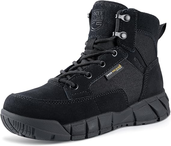FREE SOLDIER Hiking Work Boots Women's Tactical Boots 6 Inches Lightweight Waterproof Military Boots Outdoors Desert Boots