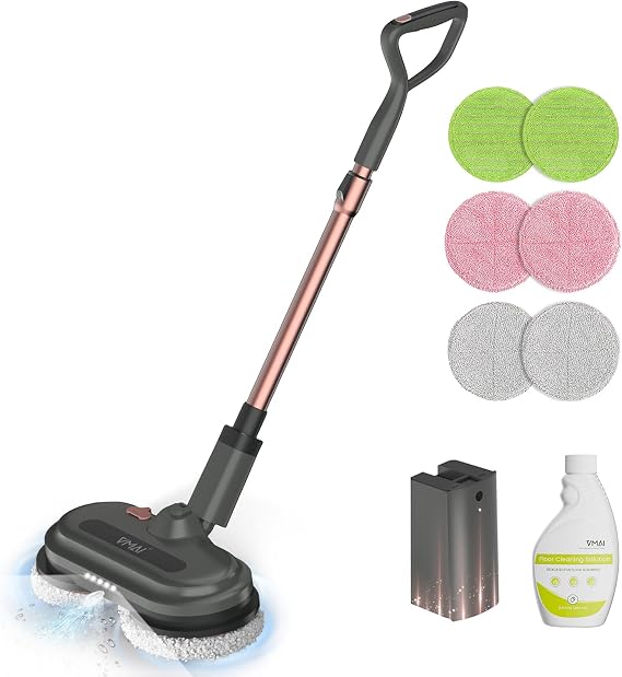 Cordless Electric Mop, Electric Floor Cleaner with Floor Cleaning Solution