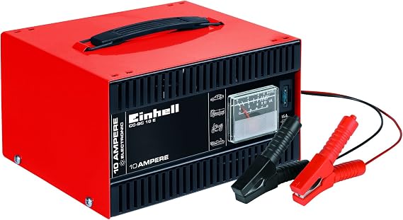 Einhell Akü Şarj Cihazı CC-BC 10 E 1050821 | 12 V | 5–200 Ah kapasiteli aküler için | şarj elektroniği | çelik sac gövde | kelepçeli şarj kablosu dahil