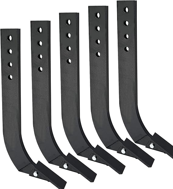 5 Pack Scarifier Shank Teeth, 4 Hole Box Blade Shank, 18 "Cutter Handle, Detachable Taper Teeth and Pin Ripper Handle, Adjustable Shank Assembly, Suitable for Changing, Digging, Plowing