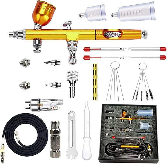 Double Action Airbrushing for Model Cake Car Painting Beauty Inkjet Manicure Art Cake Art Accessories Multifunctional Handheld Kit