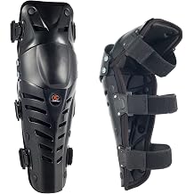 Ridbiker 1 Pair of Movable Knee Shin Guard Pads Three Sections 2Pcs Breathable Adjustable Knee Cap Pads Protector Armor for Motorcycle Cycling Racing (Black)
