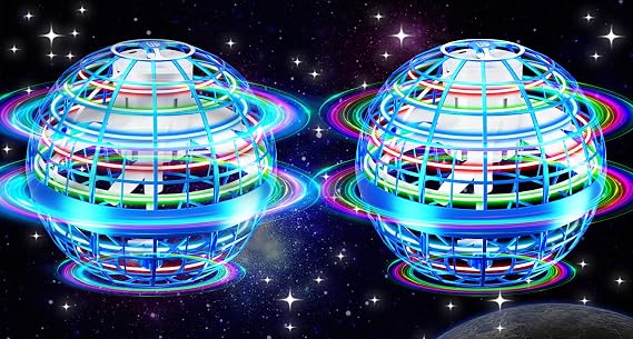Vantexi Flying Orb Ball Toy, 2025 Upgraded Parachute LED, Magic Hand Control Mini Gravity Ball, Cosmic Glove Boomerang, Cool Christmas Birthday Gift for 6 7 8 9 10 Years Old Boys and Girls - Blue