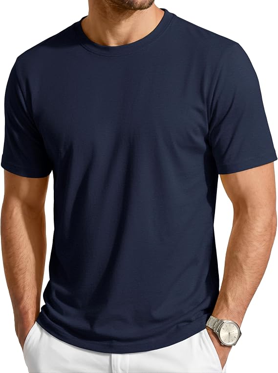 Cavva Men's T Shirt UV Shirt Plain Soft Breathable Tshirt Summer Casual Tee
