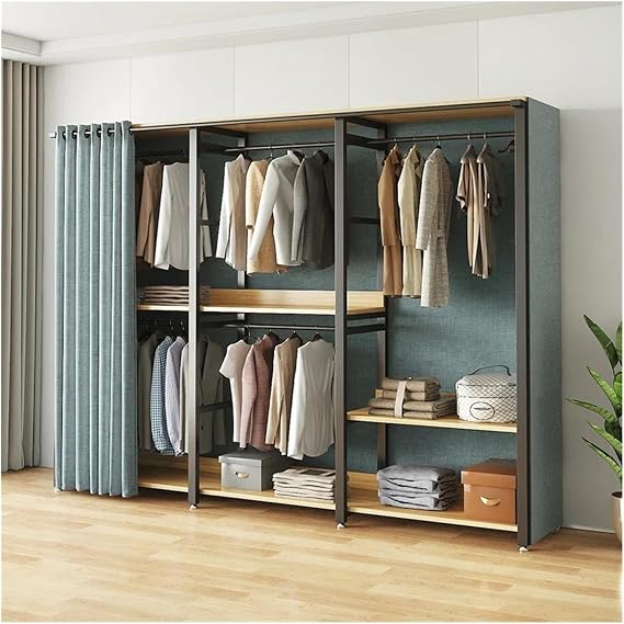 Portable Wardrobe Cabinets Display Wardrobes Foldable Modular Garment Wardrobes Display Closets Meuble De Rangement Home Furniture Portable Closet(B 180 cm)