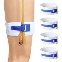 4 PCS Catheter Leg Straps with Anti-Slip Nylon,24.8x1.97in Catheter Leg Band Straps,Comfortable Wear Supplies and Secure Tube Stabilization Securement Device,Catheter Holder for Drainage Bag