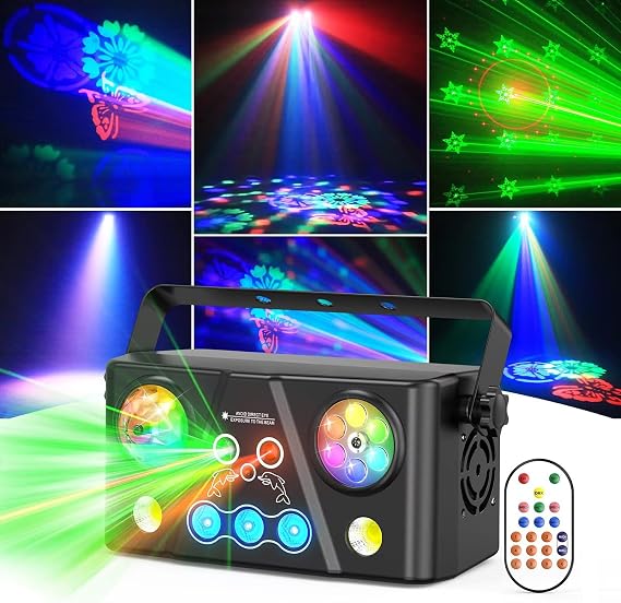 DJ Lights for Parties,Multi-Effect LED Party Lights Disco Lights RGB LED Patterns Strobe,Control,Sound Activated Stage Lights Strobe Lights