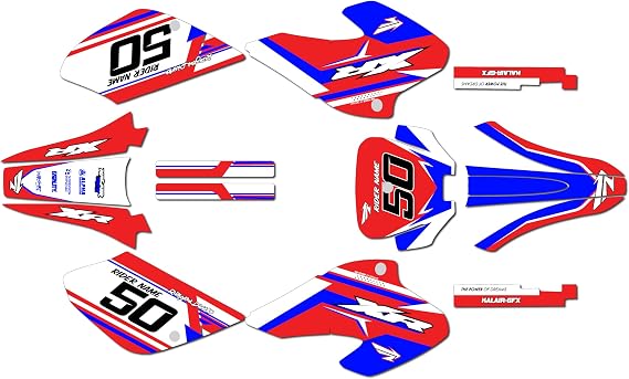 Graphics Kit for Honda XR80 / XR100 (2001-2003) EVO Series Red 9 Mil - Easy Go - Dirt Pit Bike Motorcycle Stickers, Dirtbike Racing Automotive Decal Motocross Accessories no-Plastics