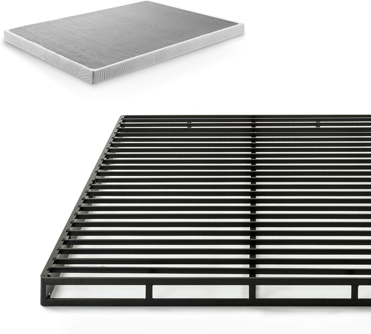 ZINUS Quick Lock Metal Smart Box Spring, 4 Inch Mattress Foundation, Strong Metal Structure, Easy Assembly, Full, White