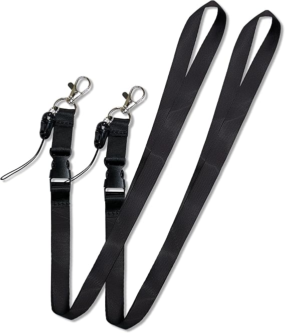 2 Pcs Black Lanyard for Neck, Landyards, Quick Release Lanyard Trap Black, Key Lanyards Uk for Cell Mobile Phone