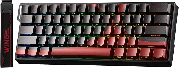 Aula Win60 He Max Manyetik Klavye Rapid Trigger Wing Chun Switch 8000Hz RGB TKL Hot Swap Oyuncu Klavyesi Kırmızı