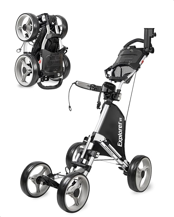 CaddytekCaddyTek Superlite 4 Wheel Golf Push Cart, Explorer Version 8 -