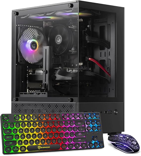 GPVHOSO Gaming PC Desktop, Intel Core i7, RX 590 8GB, 16GB RAM, 512GB SSD