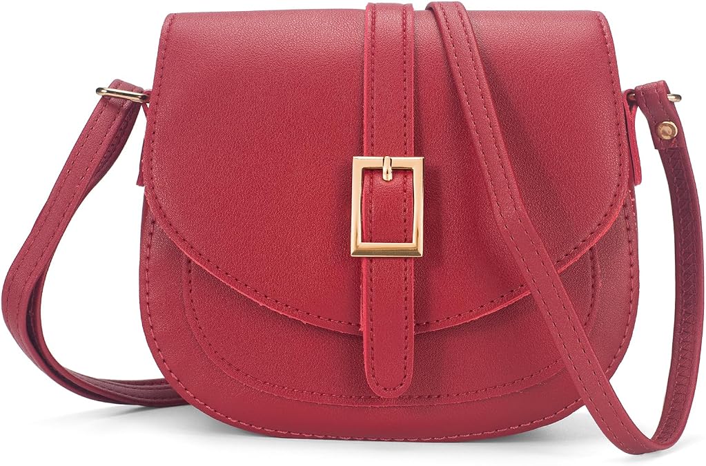 Small Crossbody Bags for Women, Vegan Leather Saddle Purse Everyday Handbag for Work Going Out | Water Resistant