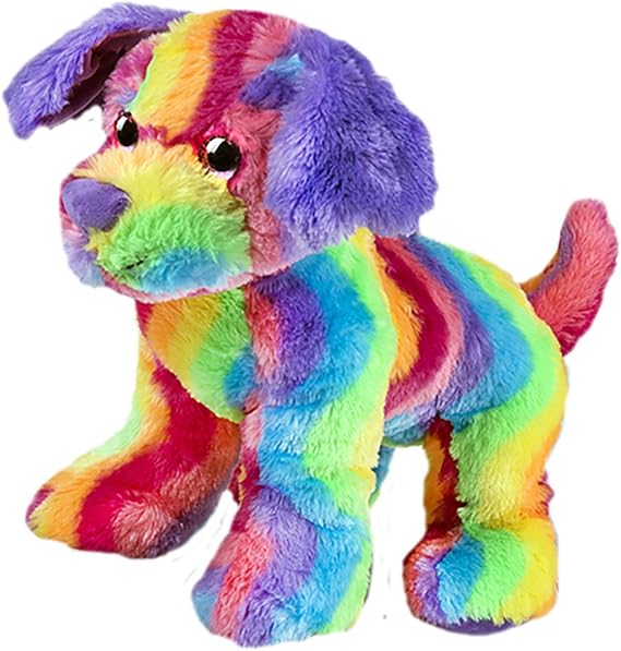 Cuddly Soft 16 inch Stuffed Rainbow Stripe Dog...We Stuff 'em...You Love 'em!