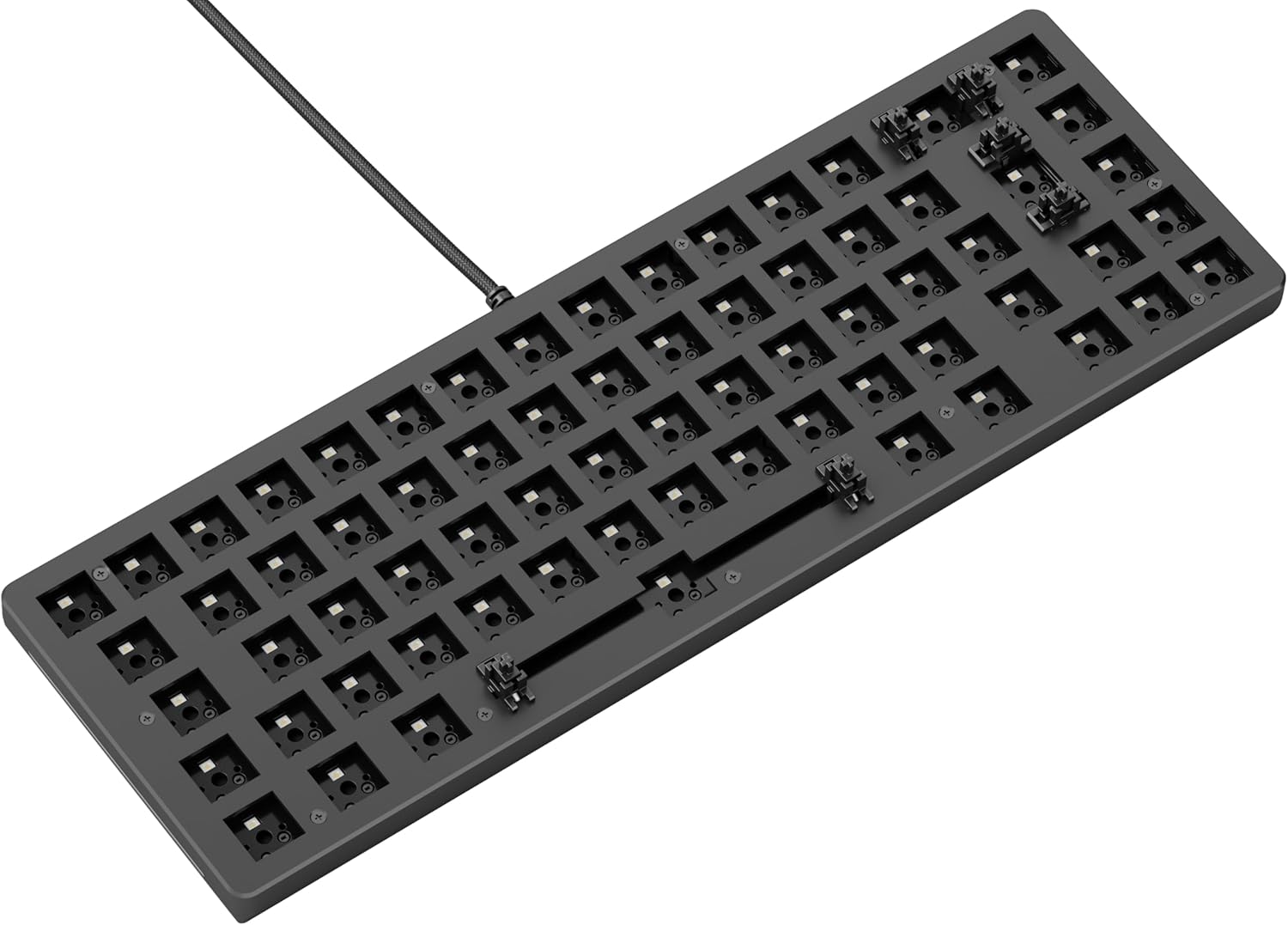 GLORIOUS Gaming GMMK 2 Compact 65% Barebones (Frame Only) - Mechanical Gaming Keyboard Frame, Compact TKL Size (65%), Aluminium, Customisable, Per Key RGB - European/International ISO Layout - Black