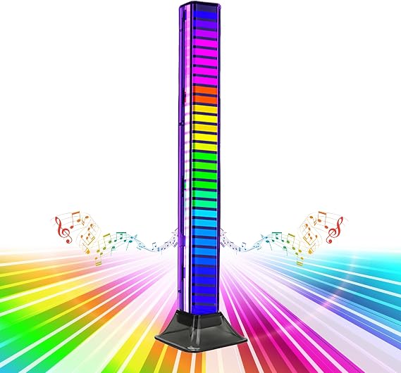 3D Music LED Bar - Rythm Light bar, Syncs with Music & Sound, Rechargable Battery, Portable, Suitable for Party, Disco, Gaming & Car