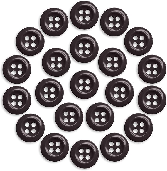 ButtonMode ワークシャツ ボタン 13mm 20L スタイル 29 アーミー、ディッキーズ、カーハート、ラングラー、レッドキャップ、クラスA、B、Cワークウェア、ミリタリースペック工業強度、サイズ1/2インチ、ブラウンダーク、22ボタン