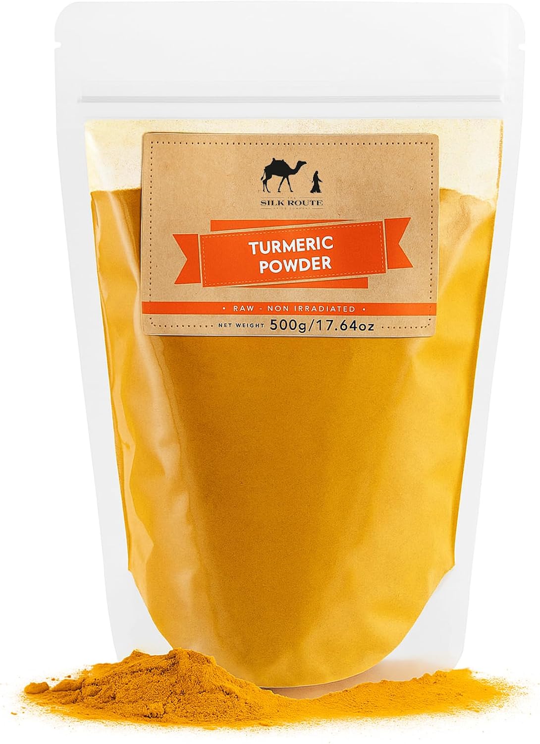 Silk Route Spice Company Turmeric Powder 500g Resealable Pouch High Grade Clean Treated Bulk Turmeric Powder