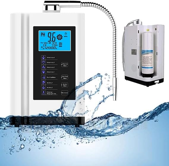 Alkaline Water Ionizer Machine, Home Filtration System Produces pH 3.5-10.5 Water, 7 Water Settings, Up to -500mV ORP, 6000L Per Filter,Auto-Cleaning,Intelligent Voice(White)