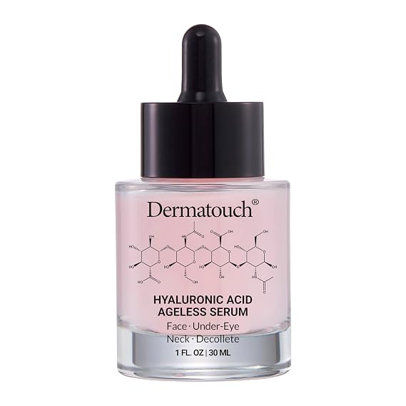 Dermatouch Hyaluronic Acid Ageless Serum With Collagen, Vitamin C, A, E, and Moringa, Hydrating Daily Face Serum With Vitamins and Antioxidants, Clean Skin Care, Made in USA, 1 Fl Oz