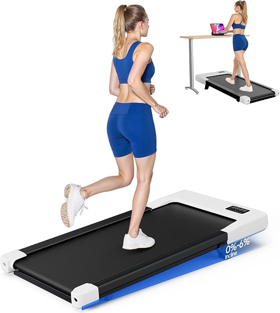 SupeRun Walking Pad with Incline, Under Desk Treadmill, 3 in 1 Portable Treadmills for Home with Remote Control LED Display, 2.5 HP Quiet Mini Treadmill for Office Home Use, 300 Lbs Capacity