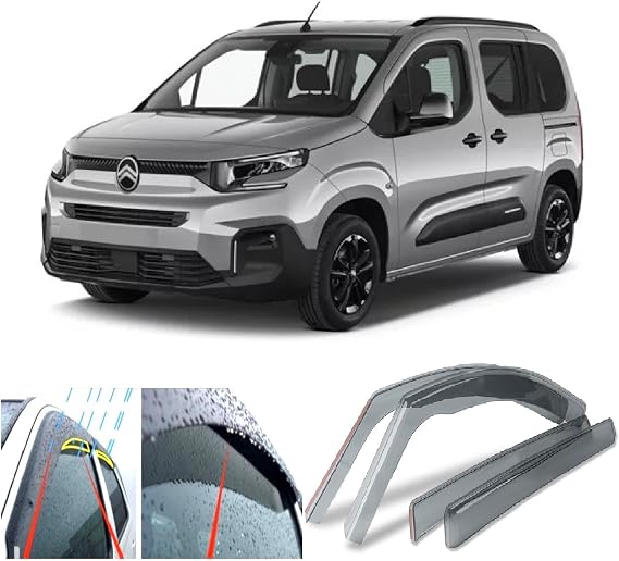 4x Wind Deflectors for Citroen Berlingo III for Peugeot Partner III/Rifter for Vauxhall Combo for Toyota ProAce City 2018 2019 2020 2021 2022 2023 2024 2025 2026