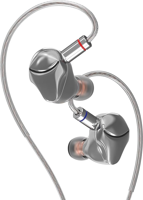 Hidizs MK10 ArcSonics in-Ear Monitors, 10mm SiC Diaphragm Dual-Magnetic Circuit Dual-Cavity Dynamique Driver, Zinc Alloy Armor Shell, 6 Sound Styles, Low Latency Gaming IEMs, 3.5 mm OFC Cable