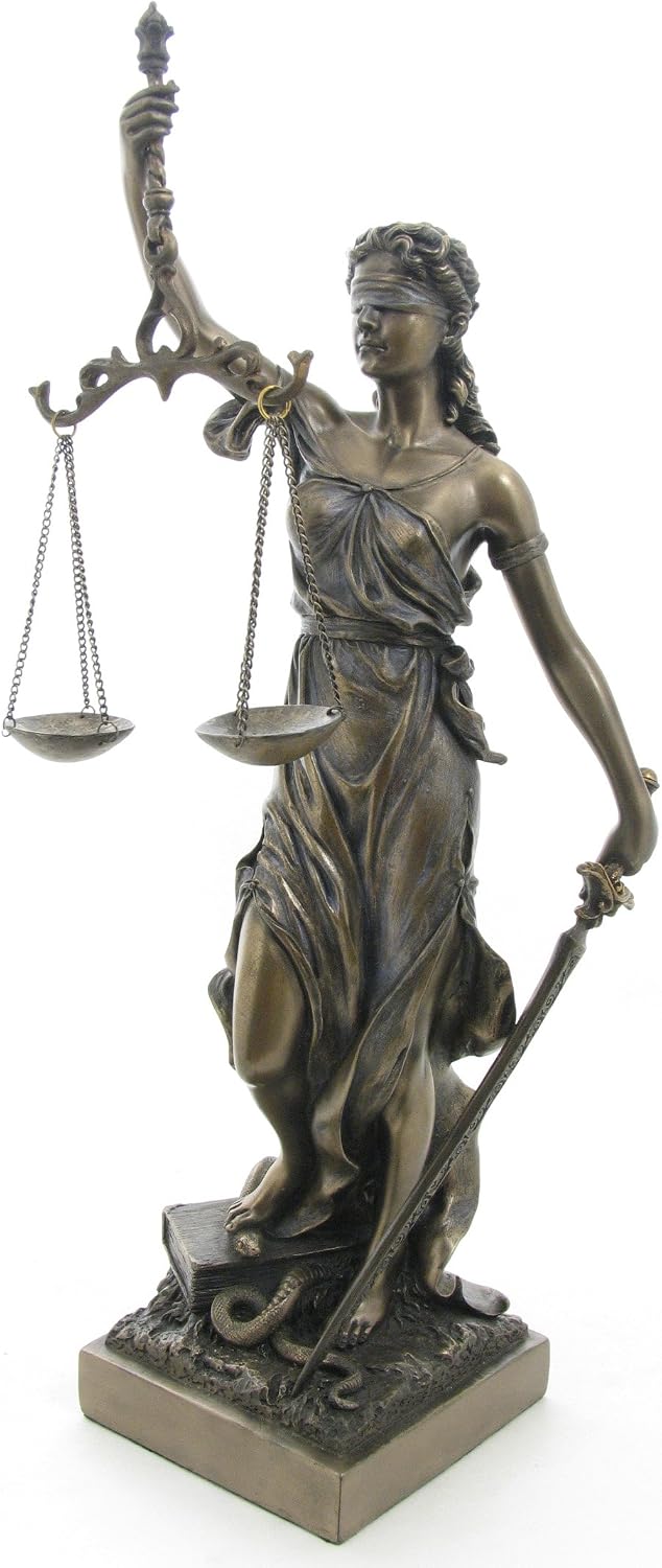 US 13 Inch La Justicia Blind Folded Women Cold Cast Bronze Figurine