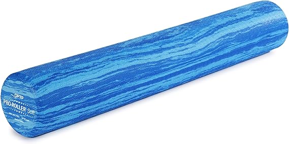 OPTP PRO-Roller Soft Density Foam Roller Low Density Soft Foam Roller for Physical Therapy, Pilates, Yoga Foam Roll Exercises, and Muscle Recovery- Blue 36" x 6"