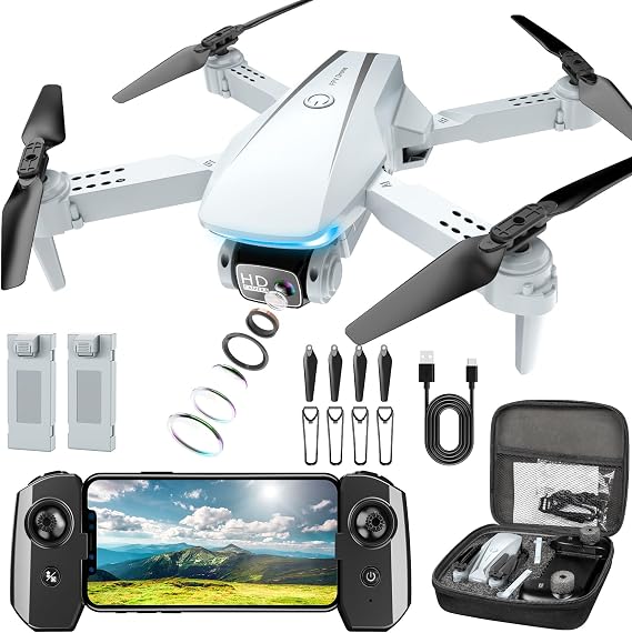 Oddire Drone with Camera - Drones for Adults with 2 Batteries, Carrying Case, 1080P HD Foldable Drone with Stable Hover, Trajectory Flight, Gravity Control, One Key Take Off/Land, 3D Flip, Toys