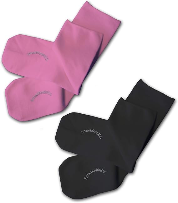 Sensory-Friendly Sensitivity Seamless Socks - 2 Pack (Pink & Black, X-Large)