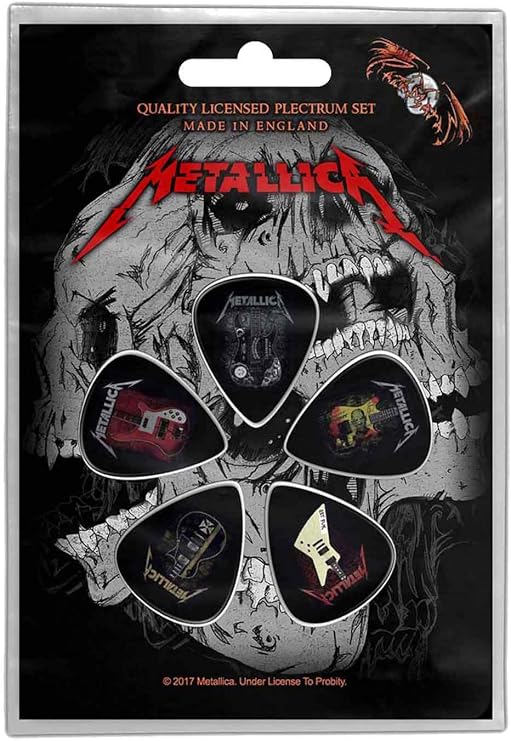 Metallica Plectrum Pack Guitars Band Logo Official 5 Pack Guitar Picks Size One Size