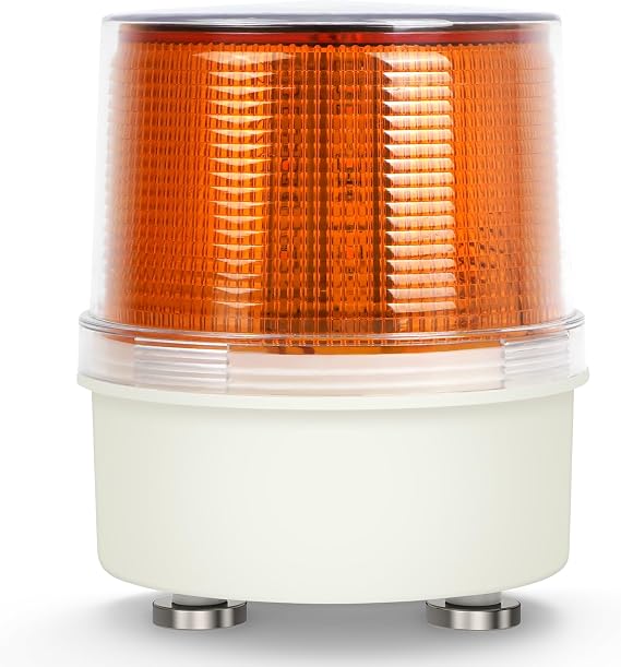 Aolyty Solar Warning Light, Magnetic Base, Rotating Flash Mode, Yellow