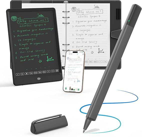 NEWYES SyncPen 4 Smart Pen with Digital Notebook Digital Pen Sync Pen Erasable Gel Pen Bluetooth Wireless OCR for Students, Designer, Creatives, Business Man, Record Notes (with Notepad)