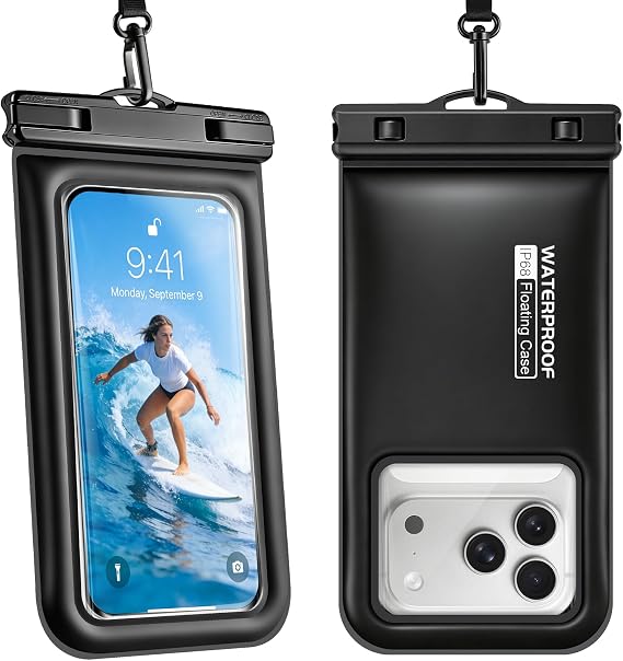Floating Waterproof Phone Pouch 2 Pack, IP68 Dry Bag Up to 7.0"