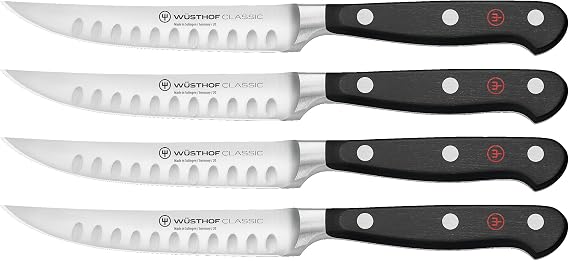 Wusthof Classic 4-Piece Hollow Edge Steak Knife Set