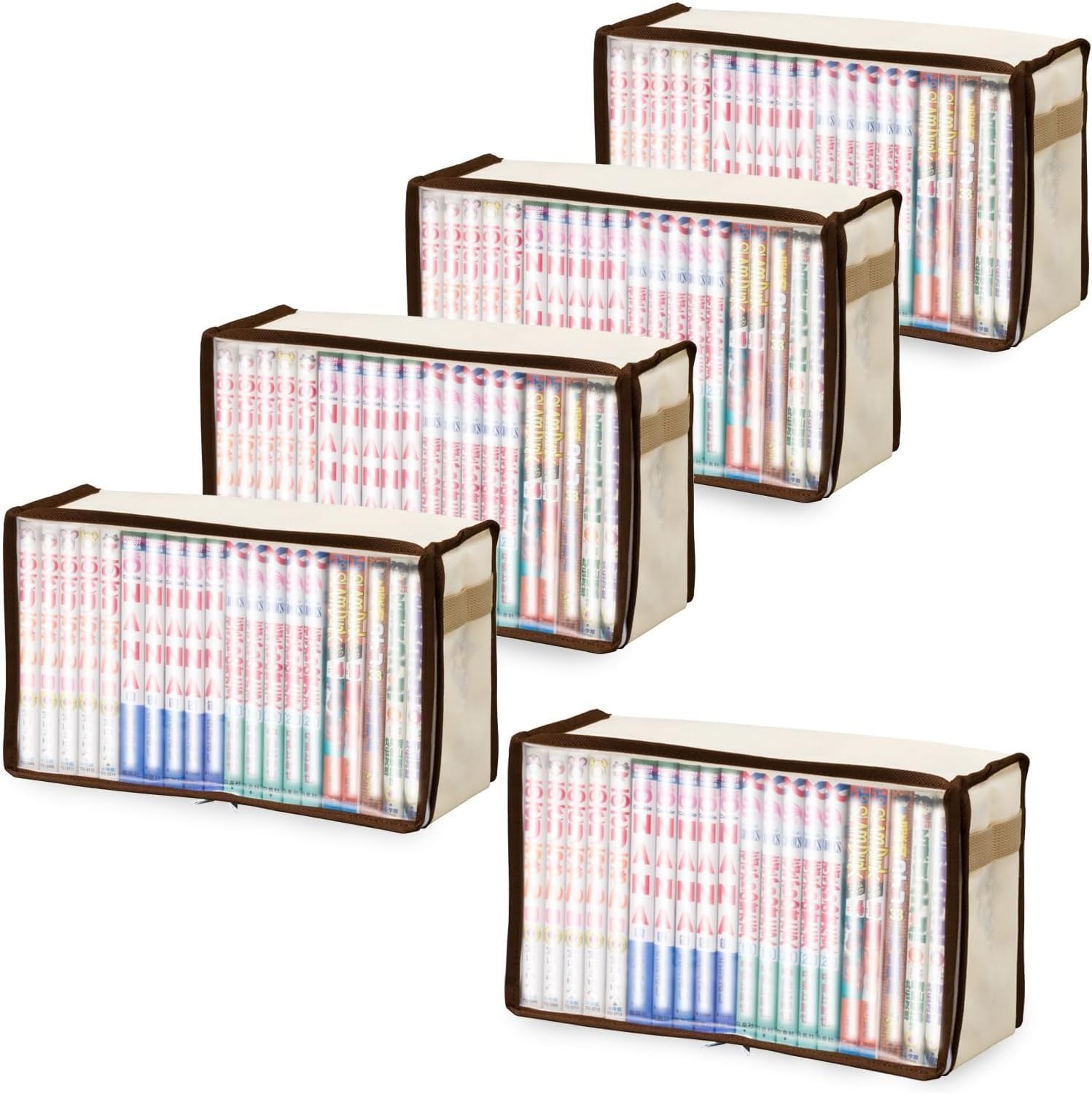 ASTRO Astro 609-02 Modern Comic Storage Case, Light Beige, 5 Pieces, B40, B6, Small B6, Folding