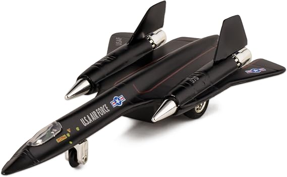 United States Air Force SR-71A Blackbird 8" Die Cast Metal Pull Back Action Model Jet Toy